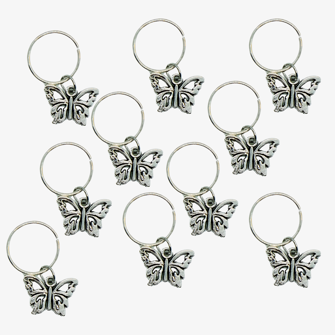 Silver Butterfly Charms - 10 pack