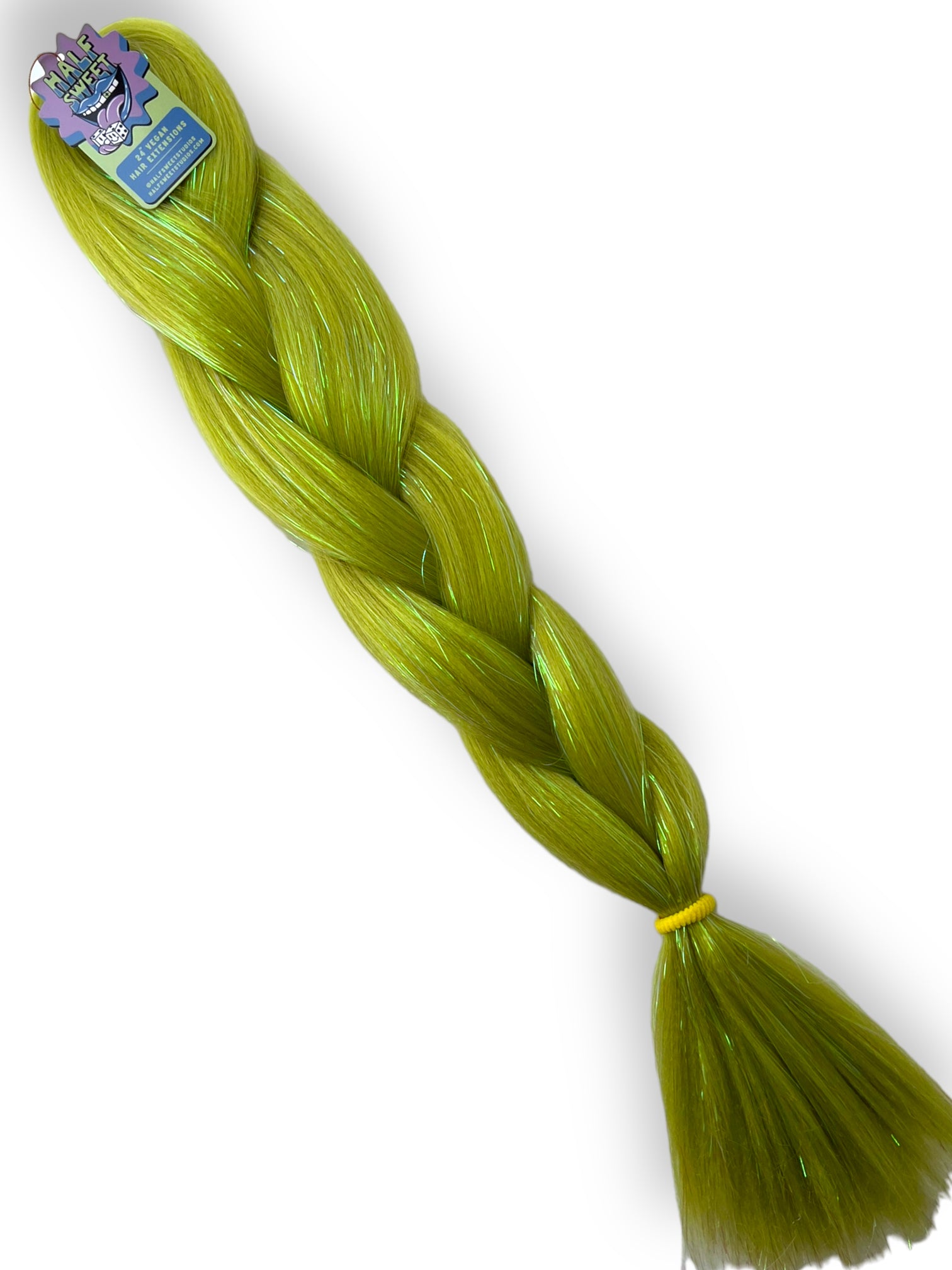 Hollow - Pea Green Tinsel Braiding Hair