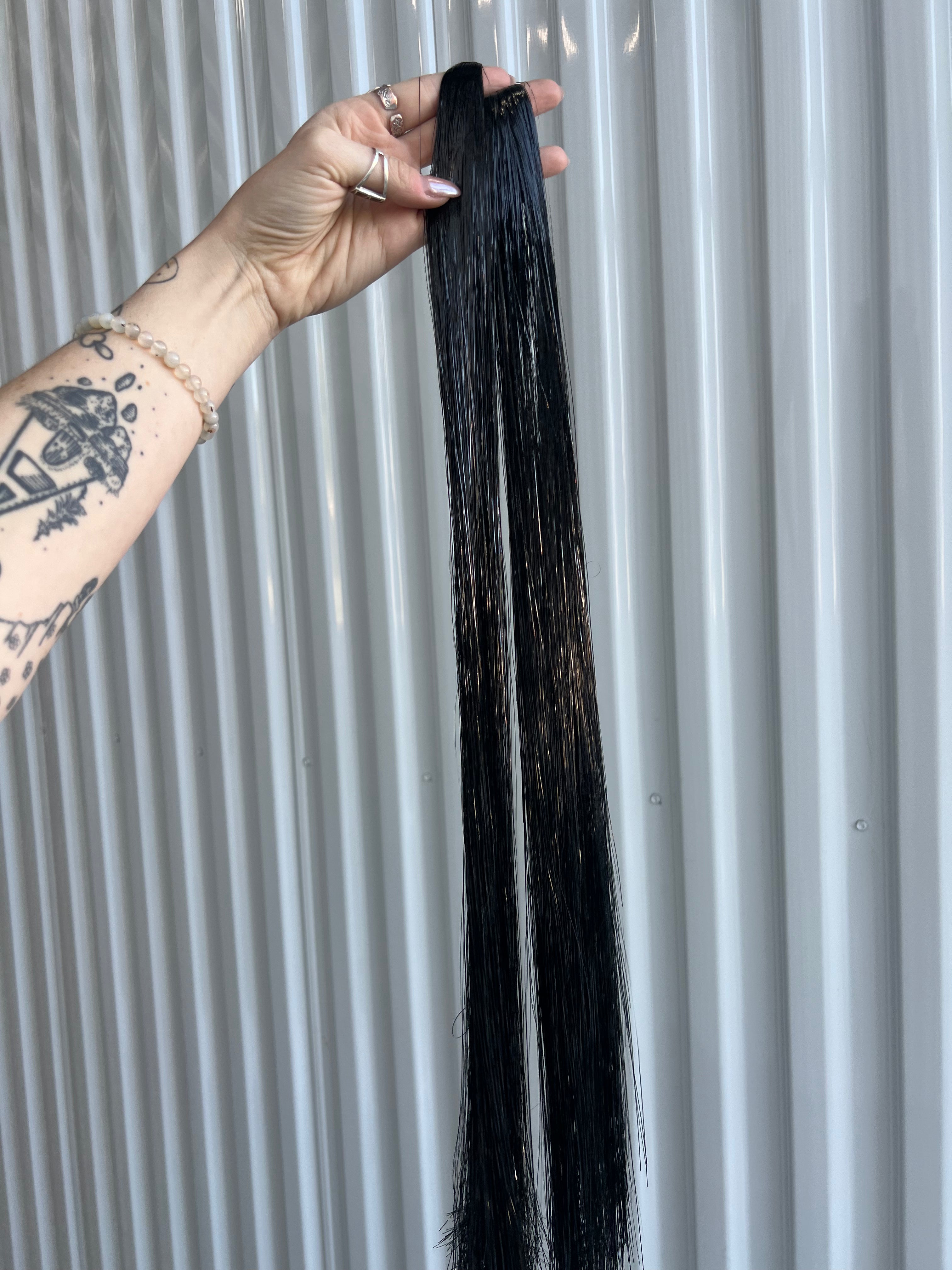 Black Tinsel Extensions - 20g