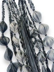 Black & Silver SPORTS - Tie-In Braid Extension Set of 2