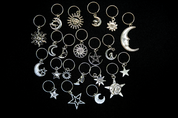 Silver Sun & Moon Charms - 20 pack