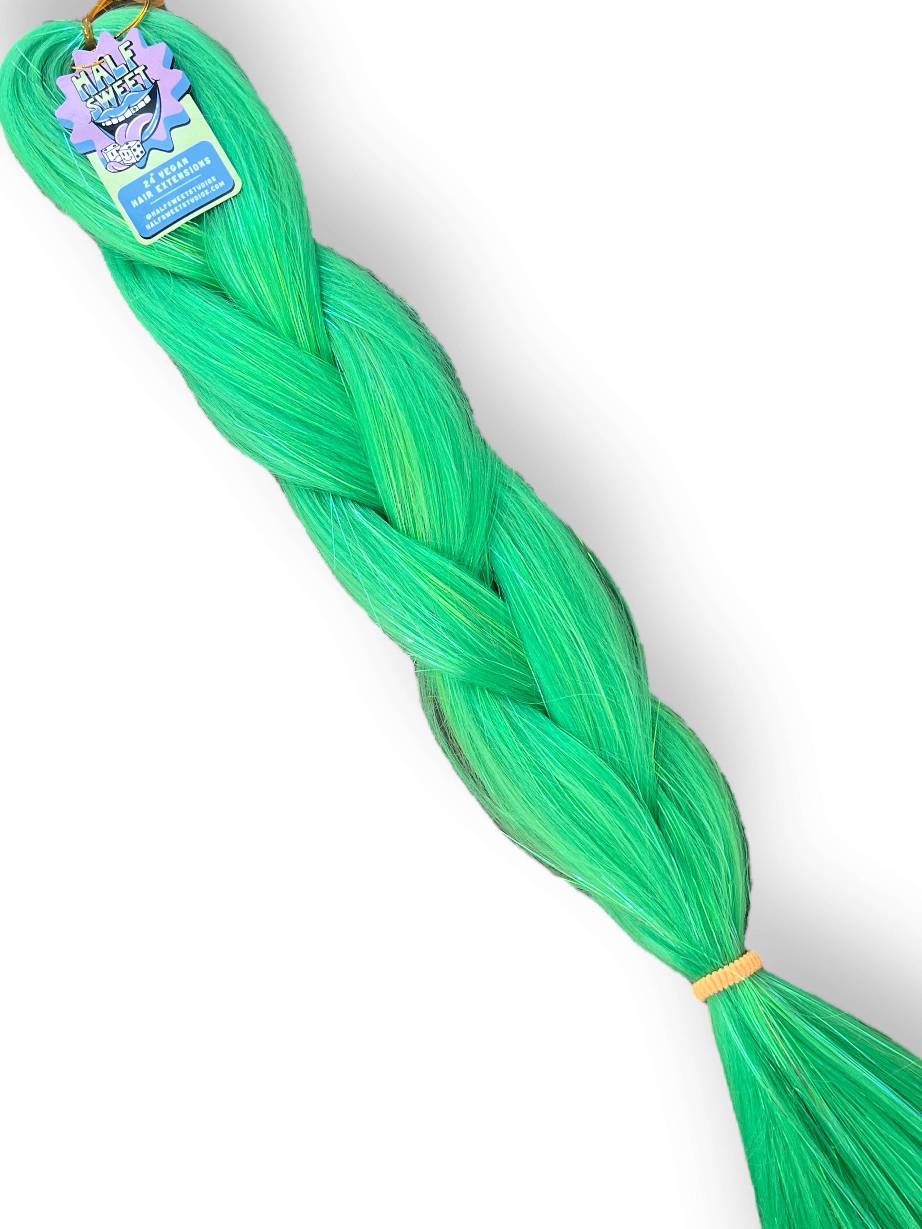 Sprout  - UV Neon Green Tinsel Braiding Hair